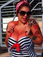 Alternative model Dors sunbathing outdoors