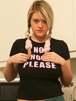 Busty blond teen gets sticky and naked